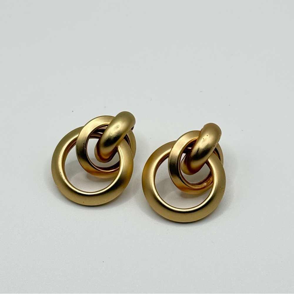 Elegant Gold-Tone Interlocking Earrings